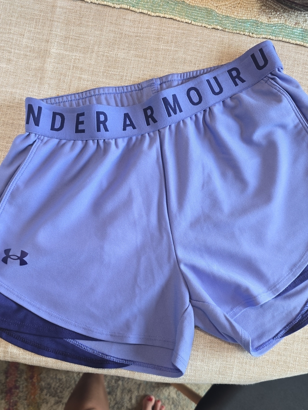 Under Armour Lavender Women's Athletic Shorts with Branded Waistband